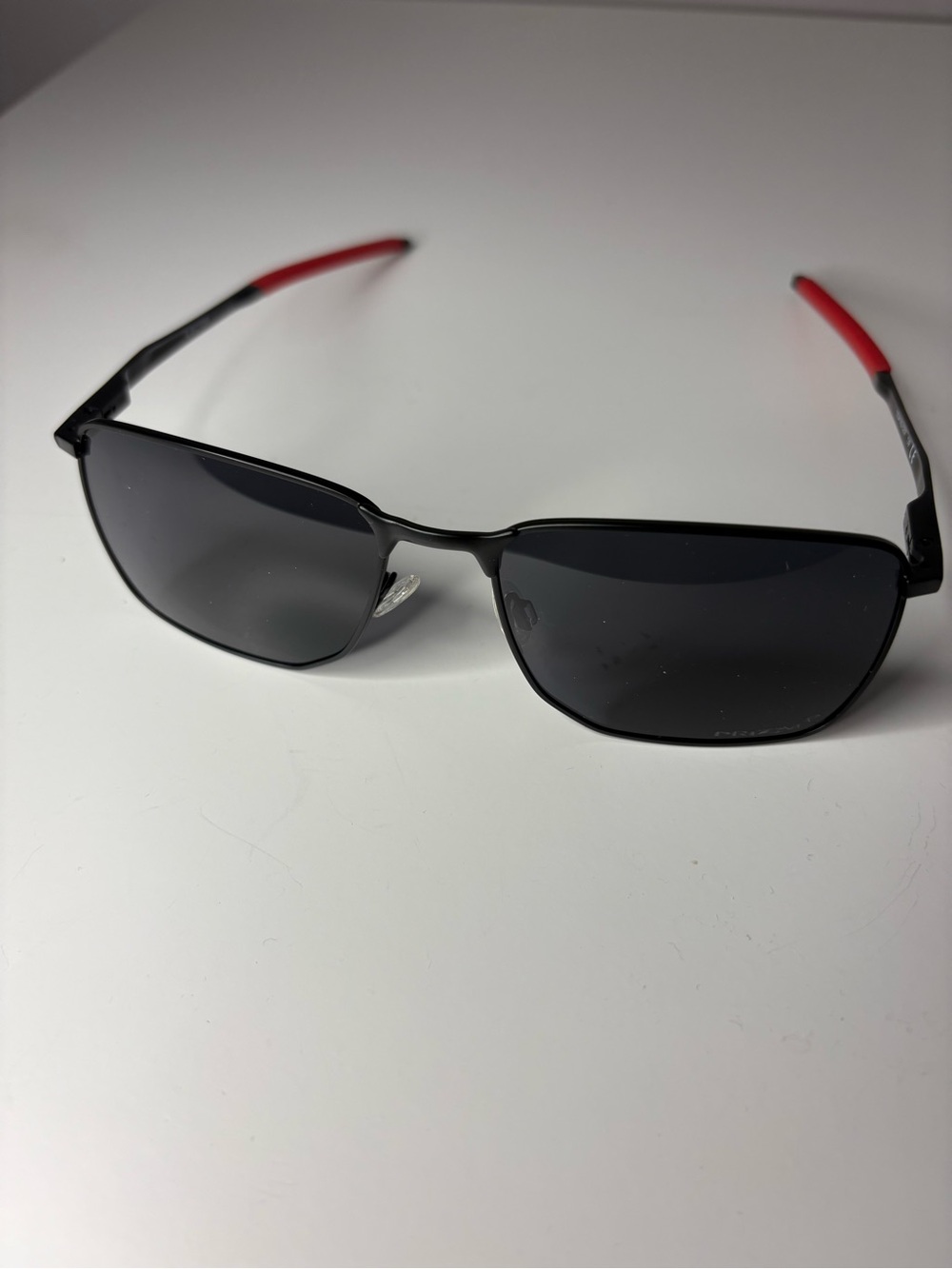 Men's Black Sunglasses with Red Temple Tips - Oakley